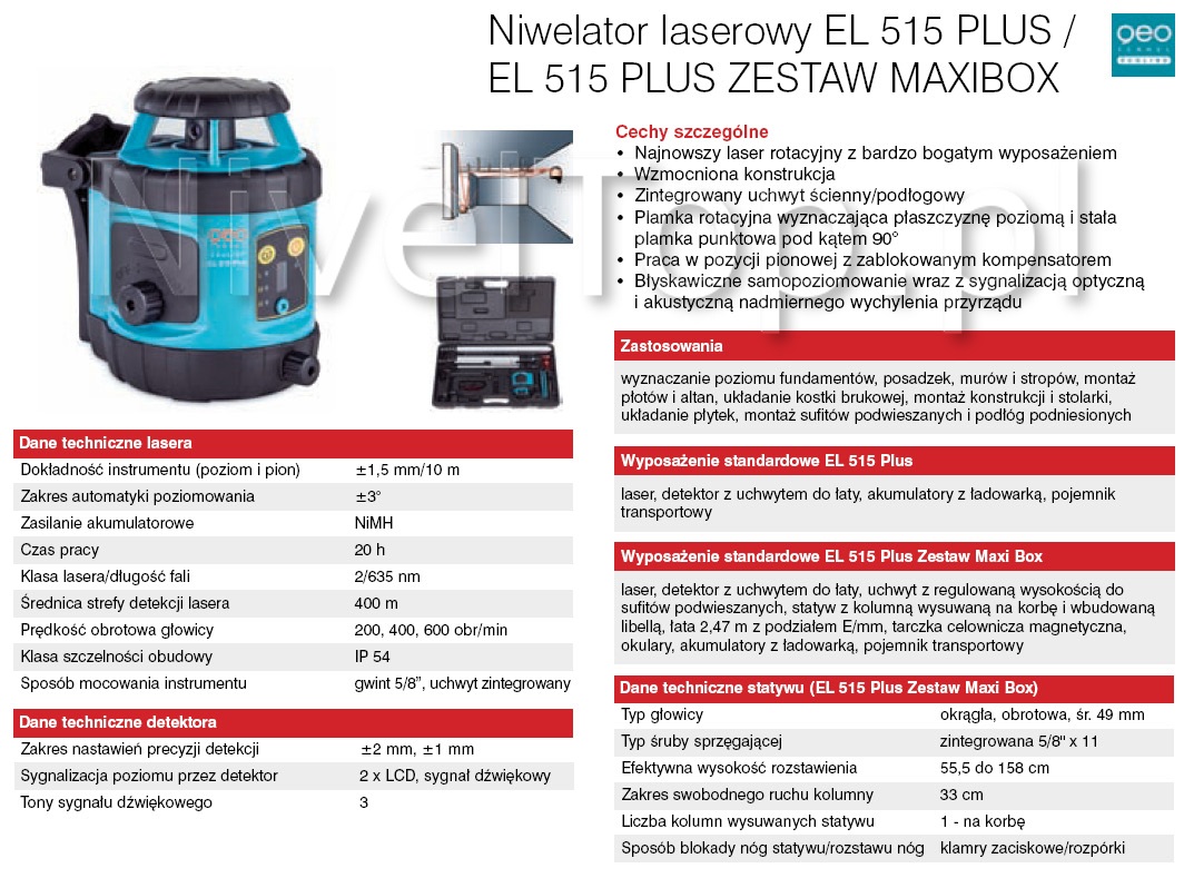 Niwelator Laserowy GeoFenel EL 515 Plus