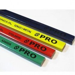 Zestaw ołówków budowlanych PRO 4 szt. Zielony, czerwony, żółty, granatowy