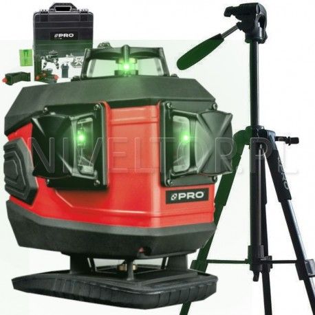 Laser zielony PRO LK-4DG + Statyw PRO TR-650F