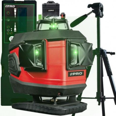 Laser zielony PRO LK-4DG + Statyw PRO TR-650F + Czujnik PRO DWL-02G