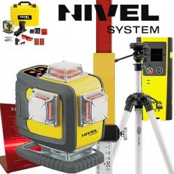 NIVEL SYSTEM CL4DR laser krzyżowy (4 x 360°) + Statyw SJJM1EX + Czujnik CLS4 + Łata laserowa LS-24