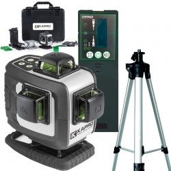KAPRO 884G Automatyczny zielony laser płaszczyznowy 4D + Czujnik laserowy do wiązki zielonej + Statyw aluminiowy